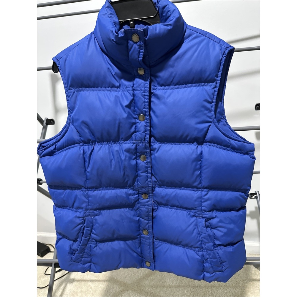 Lands' End Kids Sz 10-12 Yrs Down Puffer Vest Blue 80 % Down, 20% Feathers.